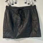 Kendall & Kylie Faux Leather Mini Skirt w/Zipper Slit Size Medium Black Photo 0
