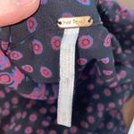 Free People  Button Down Sheer Floral Shirt Sz M Black Pink Polyester Boho Photo 5