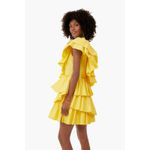 Tuckernuck Hyacinth House Yellow Ruffle One Shoulder Sofie Mini Dress Size XS Photo 3