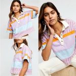 Free People Pastel Striped Short Sleeve Top Photo 3