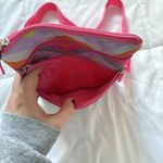 All For Color  Womens Striped Crossbody Bag Adjustable Strap Pink Blue Zipper Photo 5