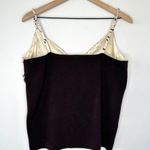 Unique Vintage Vintage 90s Y2K Silk Blend Babydoll Tank top Sz L Brown Cream Animal Print Photo 3