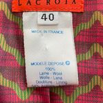 Christian LaCroix Vintage Bazar Hot Pink 100% Wool Boho Blazer, size 40 or US 8 Photo 3