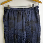 Eileen Fisher Silk Cotton Pants Black Blue Womens PM Petite Medium Brushstroke Photo 6