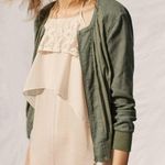 Anthropologie  Hei Hei Hilltop Ruched Green Cotton Zip Bomber Jacket Size Medium Photo 2