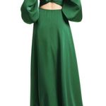 Sachin + Babi  Emerald Green Size 10 Angelina Cutout Balloon Sleeve Gown NWT Photo 2