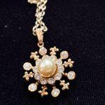 Vintage Gold Tone Fluer De Lis Starburst Coquette Necklace Photo 2