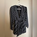 Ronny Kobo Lyric Mini Dress Long Sleeves Black White Polka‎ Dot Size XS NEW Photo 2