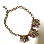 J.Crew  red rhinestone floral pendant necklace Photo 3