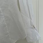 Charter Club White Ruffle Button Down Cotton Blend Long Sleeve Dress Shirt Sz 4 Photo 1