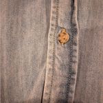 Good American  Weighless Easy Denim Button Up Shirt Size 3 Distressed Light Wash Photo 11