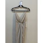 Adrianna Papell Aiden Maddox V Neck Lured Knit Gown Sparkle Metallic Size 0 Photo 3