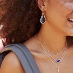 Kendra Scott Alex Gold Drop Earrings in Black Opaque Glass Photo 3