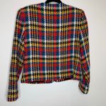 Vintage Blazer Plaid Red Green Gold Black Large Gold Buttons Sz 10 Photo 5