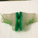 Rock & Candy Clear/Green Jelly Rain Boots Lace Up 6 Cabincore Fisherman Festival Green Photo 3