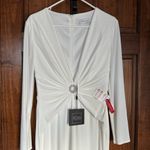 Mac Duggal IEENA FOR  Gathered Pearl Long Sleeve Keyhole Gown Photo 3
