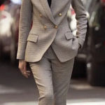 ALC Frank A.L.C Javier Split Hem Flare Plaid Houndstooth Trouser Pants Size 4 Photo 0