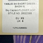 YAS Flower AOP Organic Cotton 3/4 Sleeves Sky Captain Short Dress US(0 Photo 13