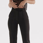 House Of CB  Tansy Black‎ Satin Trousers Straight leg NWOT Size XL Photo 0