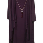 R & M Richards R & M Collec. Womens Size 18 Jacket Dress Set Necklace Plum Midi Party Formal Photo 0