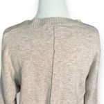 EXPRESS  Sweater Heather Oatmeal Beige V-Neck Neutral Knit Pullover Wool Blend XS Photo 2