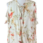 Maven West  Ruffle Sleeve Floral Cold Shoulder Blouse Large Photo 0