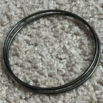 Set of 2 women’s vintage dark grey/silver dainty bangle bracelets one‎ size Gray Photo 1