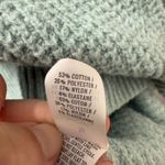 Aerie  Hooded Pullover Sweater Womens M Medium Waffle Knit V Neck Aqua Photo 3