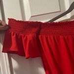 Amanda Uprichard Red Ruffle Off-Shoulder Mini Dress, Size M Photo 2