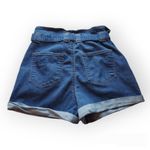 Wax Jean Women's High Waisted size M paperbag elastic with tie waist Denim jeans Shorts Photo 2