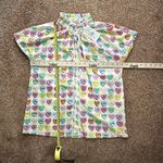 Layerz Blouse Top Women’s Med Short Sleeve Button Up Valentine Candy NWT Photo 5