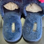 Kensie 🩷💙 Peep Toe Faux Fur Fuzzy Heart Slippers Navy Blue Size 9 Photo 8