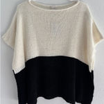 Chico's Poncho Womens Size SM Black White Color Block Capsule Minimalist Neutral Photo 0