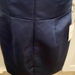 JJ's House J.J’s House| Navy Sheath V-Neck Knee-Length Satin Dress with crystal brooch NWT Photo 10