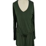 Michael Lauren Dress Women’s L Green Noel Long Sleeve V-Neck W/ Drawstring Photo 0