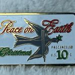 Peace On Earth Christmas 10 cent Postage Stamp Tie Tack Pin Brooch The March Co. Photo 1