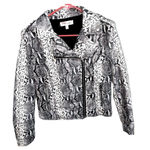 Philosophy  Faux Leather Snakeskin Moto Jacket Crop Edgy Layers Womens Medium Photo 7