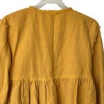 ZARA  Mustard Yellow Frayed crop babydoll top M Photo 3