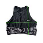Nike Pro High Neck Mesh Back Crop Sports Bra Top Black L | Compressive Fit Photo 13