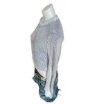 Splendid Cream Blue Striped Crewneck Sweater SMALL Oversized Soft Cotton $168 Photo 4