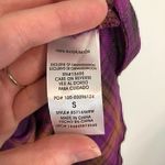 Democracy NEW NWT Long Sleeve Ruffle Neckband Plaid Button Down Shirt Purple S Photo 9