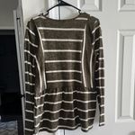 Entro  Olive and White Striped Sweater Photo 4