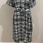 Eloquii  plaid button up tie waist shirt dress Photo 1