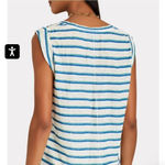 Veronica Beard Linen Arion Muscle Tank Sleeveless Stripe Shirt Photo 2