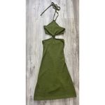 Cult Gaia Cameron Midi Knit Halter Olive Green Cut Out Bodycon Dress Size L Photo 1
