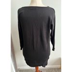 89th + Madison Asymmetrical 3/4 Sleeve Tunic Sweater Large Black Photo 4