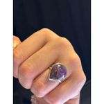 Handmade Purple Mojave Turquoise Pear Shape Sterling Silver Ring Size 9.25 Photo 7