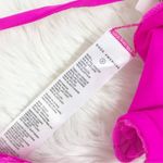 Good American  Hot Pink Triangle String Bikini Waist Tie‎ Jacquard Large 3 New Photo 3