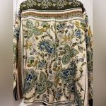 ZARA  Paisley Scarf Print Multicolor Satin Button Down Size XL Photo 3