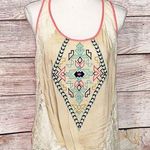 Flying Tomato Embroidered Sheer South Western Aztec Tank Size M Photo 0